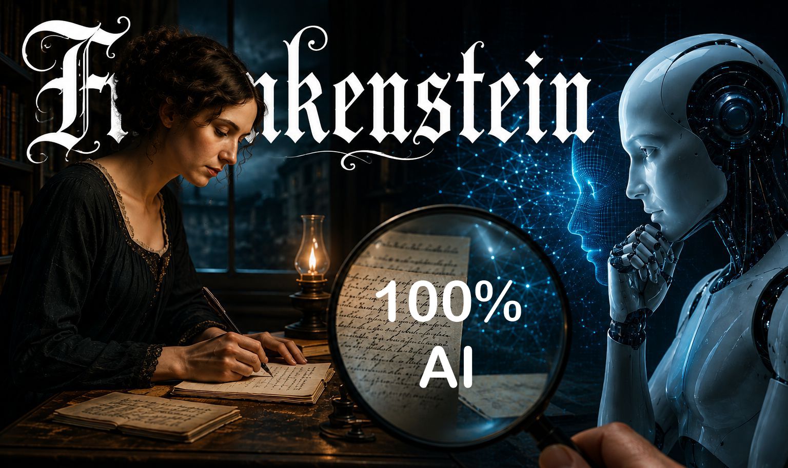 Je Mary Shelley leta 1818 pri pisanju romana Frankenstein res uporabljala AI?